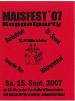Maisfest Kuppelparty in Willerazhofen am Samstag, 15.09.2007