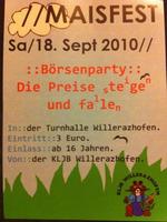 Maisfest in der Turnhalle Willerazhofen am Samstag, 18.09.2010