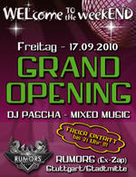WELcome the weekEND - Grand Opening am Freitag, 17.09.2010