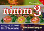 Mega Dj Meeting Nimm 3 Party Tannheim am Freitag, 29.10.2010
