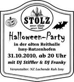 Halloween Party in der alten Reithalle in Isny-Ratzenhofen am Sonntag, 31.10.2010
