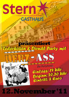 STERNENSAAL prsentiert die LEDERHOSEN & DIRNDL PARTY mit HERZ ASS am Samstag, 12.11.2011