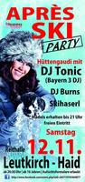 Aprs Ski Party mit Bayern 3 DJ in der Reithalle Leutkirch Haid am Samstag, 12.11.2011
