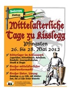 Mittelalterliche Tage 2012 an Pfingsten 26.-28.Mai 2012 in Kisslegg am Sonntag, 27.05.2012