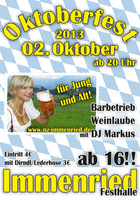 Oktoberfest 2013 der Narrenzunft Immenried e.V. am Mittwoch, 02.10.2013