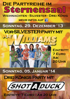 Sternensaal Reute prs. die Vor-Silvester-Party mit der "Joe Williams Band" am Sonntag, 29.12.2013