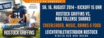 Nachholspiel: Rostock Griffins vs. Neubrandenburg Tollense Sharks am Samstag, 16.08.2014