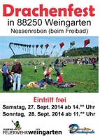 Drachenfest vom 27.-28. September 2014 Weingarten/Nessenreben am Sonntag, 28.09.2014