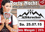 Dirndl & Lederhosenparty  Kinderfest Wangen am Samstag, 25.07.2015