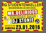 Birthday Bash @ IQ-Studentenkeller in Brandenburg a.d.Havel (GER) am Samstag, 23.01.2016