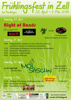 NIGHT of BANDS im Festzelt in Zell, bei Riedlingen am Samstag, 23.04.2016