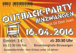11. Outback-Party in Binzwangen! am Samstag, 16.04.2016