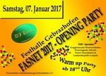 Fasnet 2015 Opening Party am Samstag, 07.01.2017