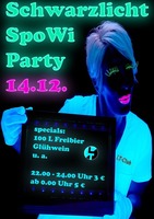 Schwarzlicht SpoWi Party am Donnerstag, 14.12.2017