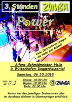 Zumba Fitness Party in Halle Wittenhofen-Deggenhausertal, ZumbaPower 4 am Samstag, 06.10.2018