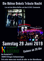 Bhse Onkelz Tribute Night mit Bhse Neffen und GOND Commando am Samstag, 29.06.2019